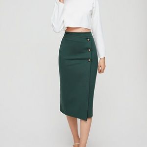 Aritzia HEATHER GRAY midi button up pencil skirt